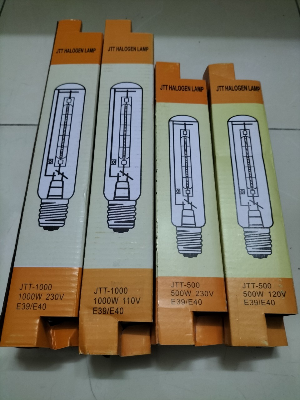 Bóng đèn pha halogen ống JTT 220V 500W (Glass 500 W JTT Tungsten Halogen Lamp T47 E39(40))