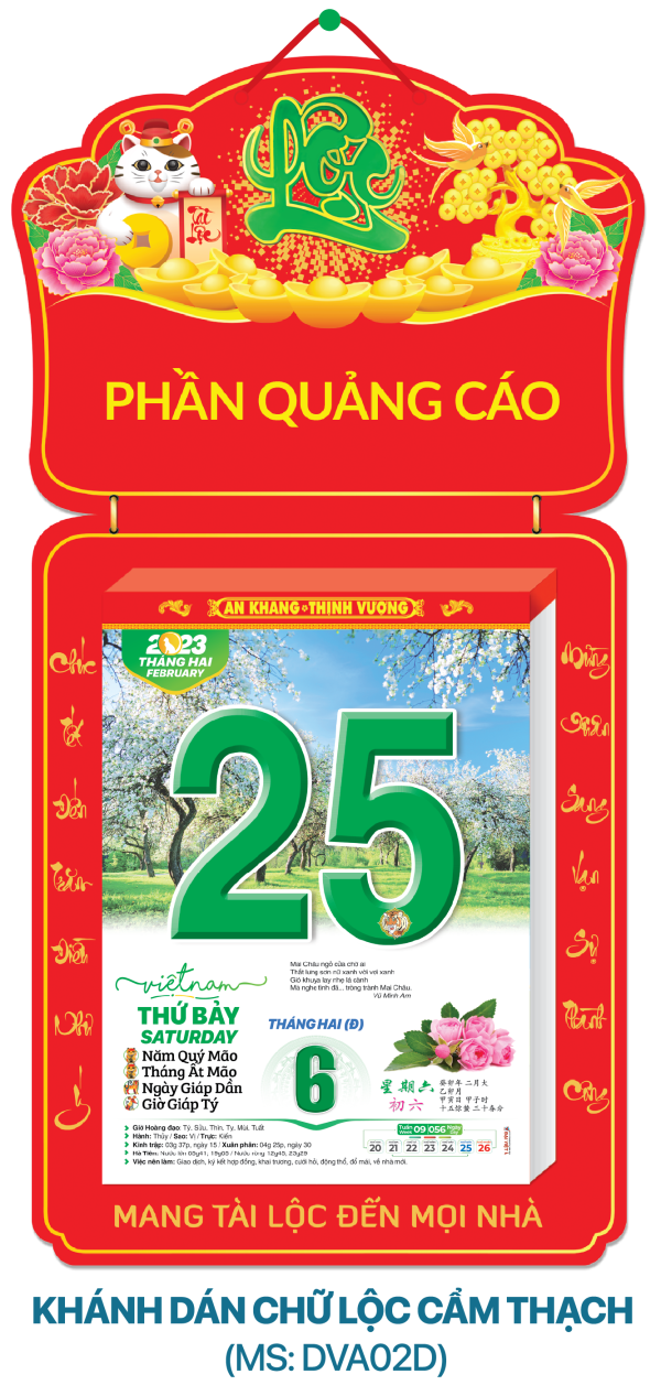 Lịch 2024, lịch treo tường 2024, lịch bloc 2023, cuốn lịch 2024, lich tết 2024, Lịch bloc cực đại Đại Việt Á – 29 x 41 cm