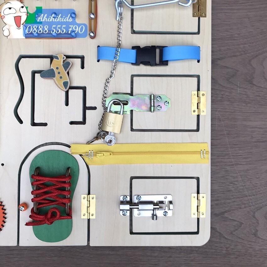 Đồ chơi bằng gỗ Bảng bận rộn Busy board cho bé từ 1-3 tuổi ,giúp bé phát triển toàn diện