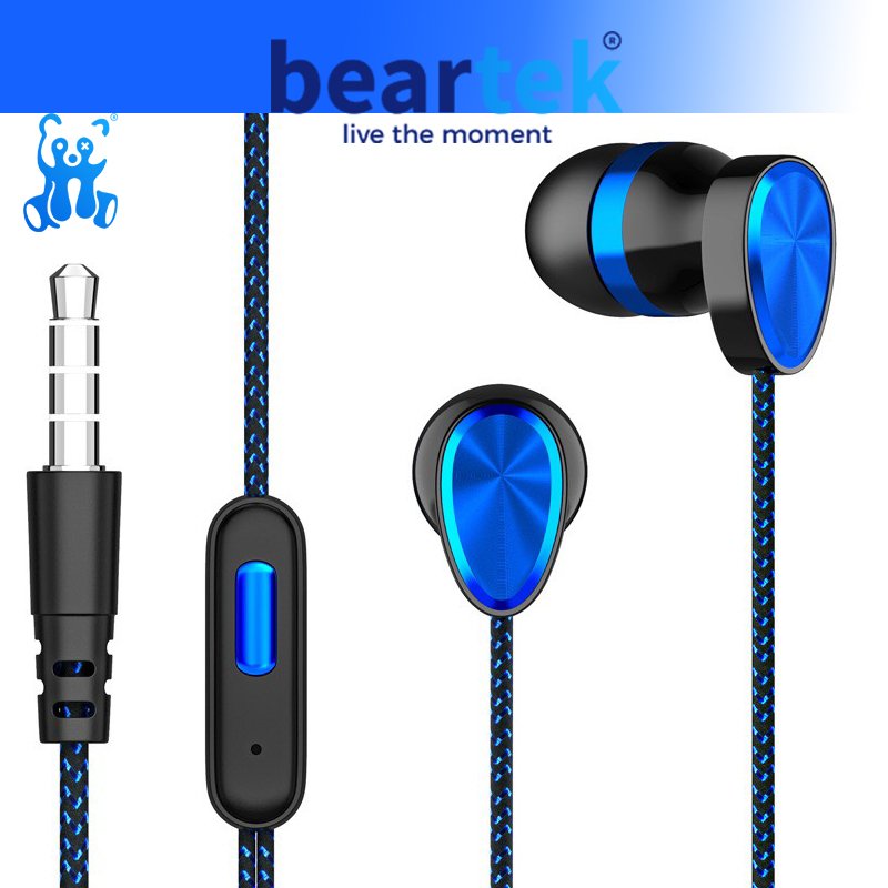 Tai nghe nhét tai có dây Beartek dành cho điện thoại, máy tính - Hàng chính hãng
