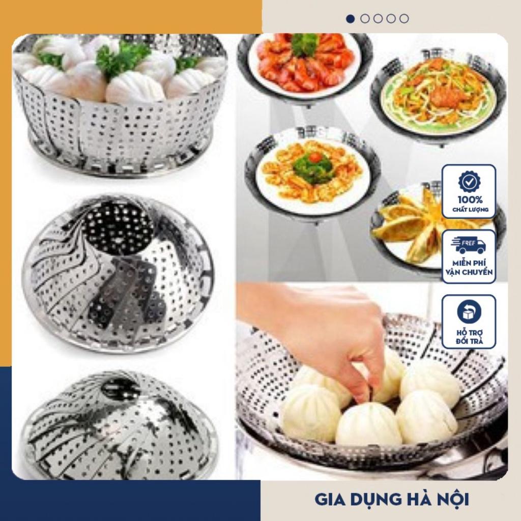 Vỉ inox 304 hấp xôi, gà, cá, bánh bao cao cấp - Kiểu hoa sen dễ dàng điều chỉnh kích thước