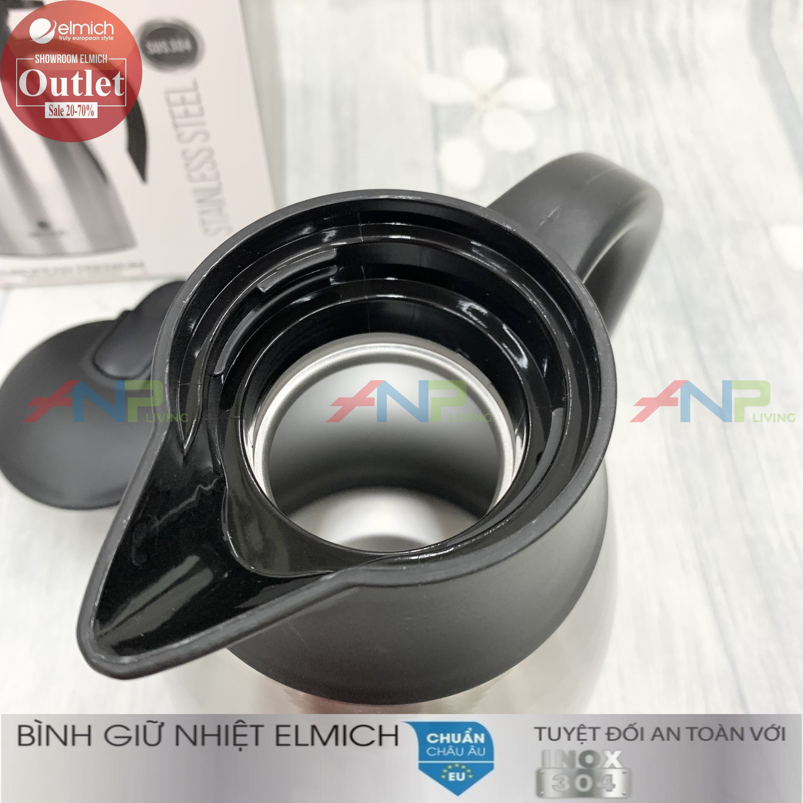 Bình đựng nước giữ nhiệt 2 lớp INOX 304, Tráng Bạc, 1500ml 2000ML Elmich
