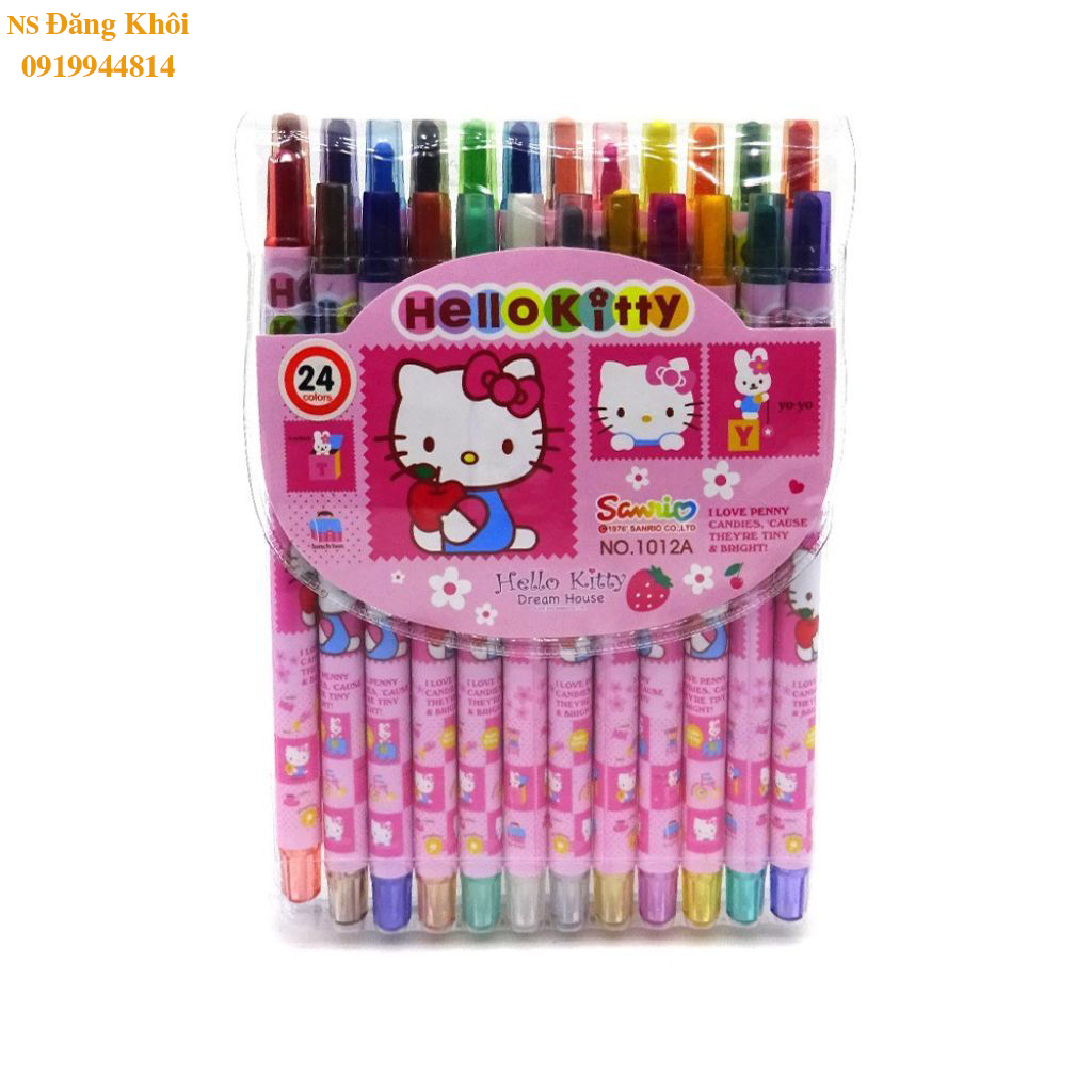 Bút Sáp Vặn 24 Màu Thân Dài 12cm loại tốt, tô màu đẹp, dễ thương (Bé trai, Bé gái), dễ dàng bảo quản