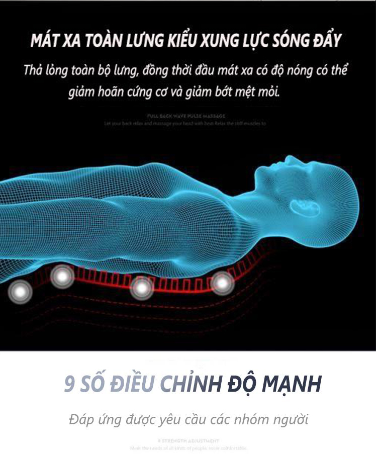 Nệm massage toàn thân,đệm massage ,nệm matxa với bi lăn và rung toàn thân giúp thư giãn,giảm đau mỏi cơ thể