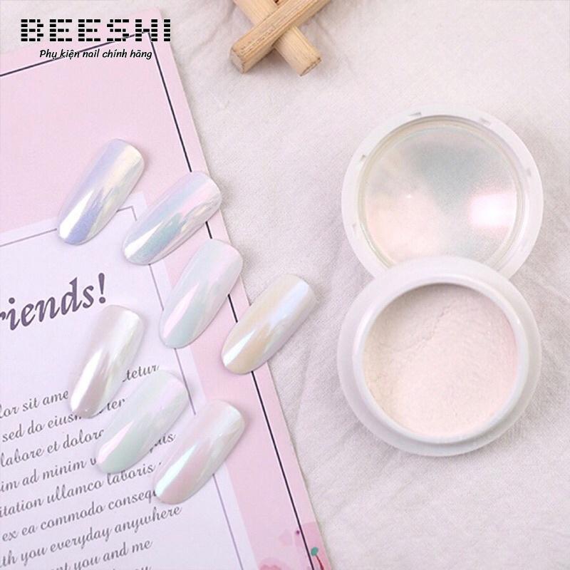 Set 6 hũ bột tráng gương ngọc trai , bột tráng gương ánh ngọc trai trang trí móng- beeshi shop nail