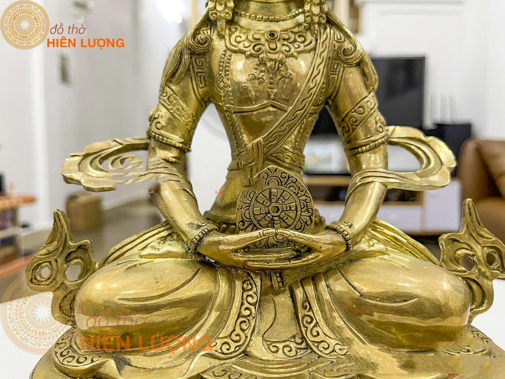 Tượng Phật Tứ Diện Mật Tông Bằng Đồng Vàng Nguyên Chất Kích Thước: DxRxC: 20x11x33cm, Nặng: 1,4kg