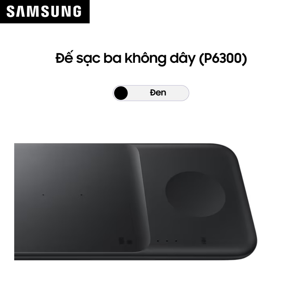 Đế sạc không dây Samsung Wireless Charger Trio (kèm củ 25W và cáp USB-C) EP-P6300 - Hàng Chính Hãng