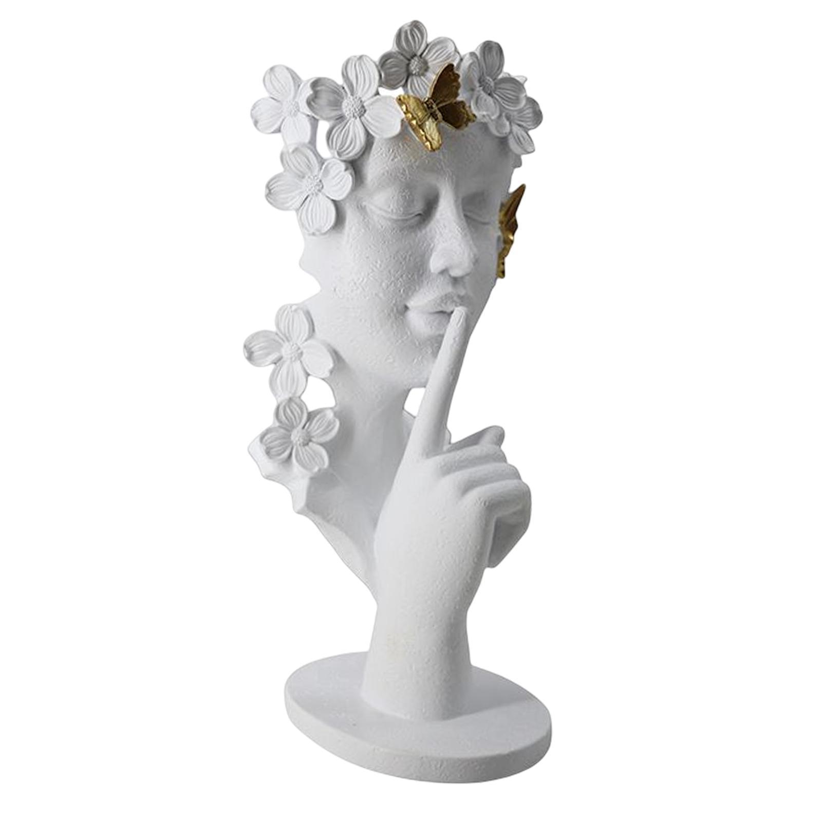 Thinker Statue Half Face Figurine Decoration for Home NightStand Bookshelf