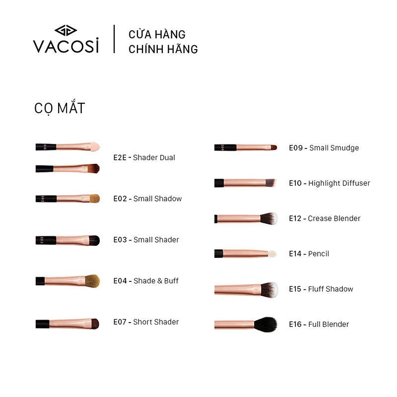 Cọ Nhấn Đuôi Mắt VACOSI - E09 SMALL SMUDGE