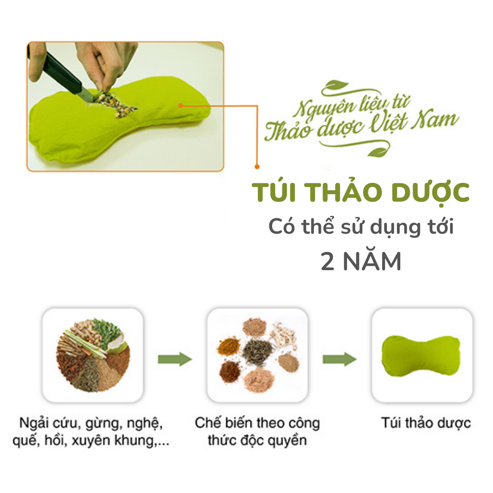 Hình ảnh Túi chườm nóng thảo dược giảm đau nhức mỏi mắt dùng lò vi sóng - Hapaku