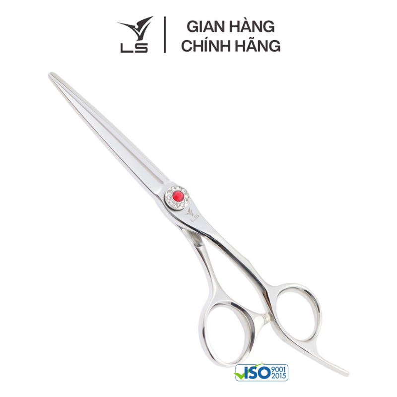 Kéo cắt tóc LS lưỡi thẳng quai offset vênh đỡ ngón cố định FA43/6.0