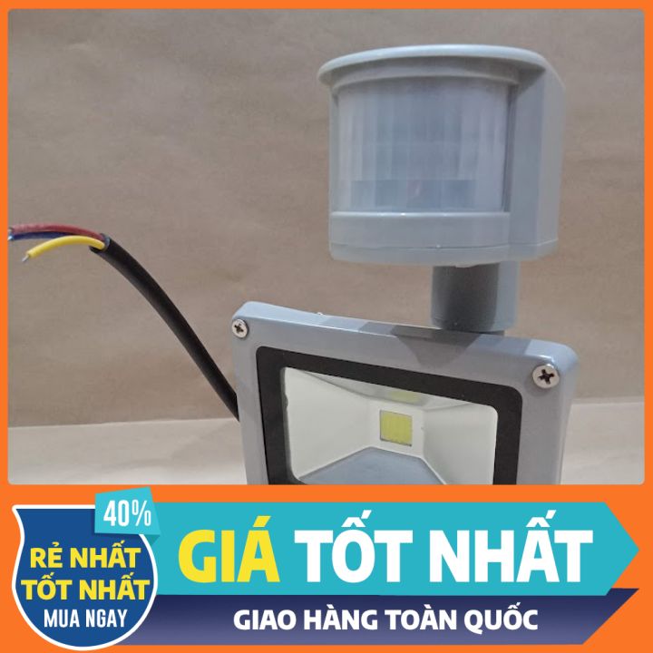 Đèn pha cảm ứng chuyển động 10w, tự bật khi có người di chuyển - bộ 2 cái