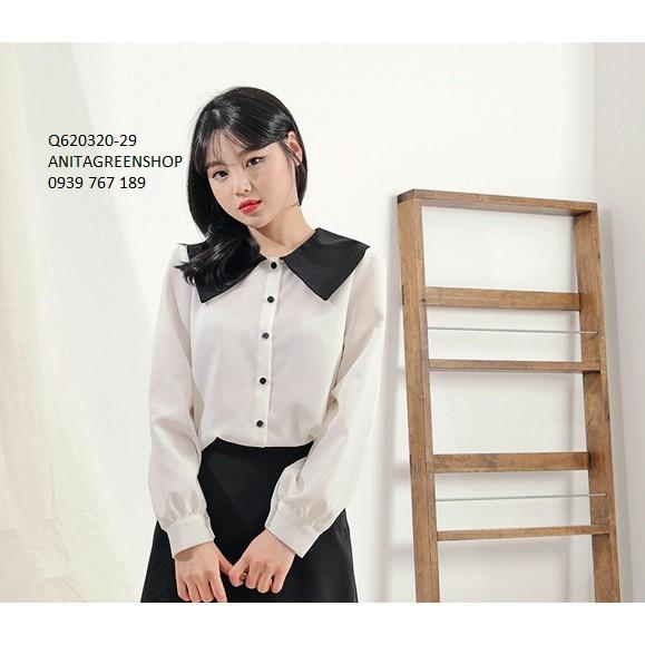 Q620320 ÁO SƠ MI NỮ PHỐI MÀU