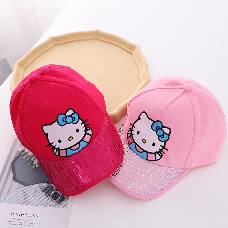 Mũ lưỡi trai cho bé gái từ 2-8 tuổi họa tiết hoạt hình Mèo Kitty cá tính dễ thương PK90