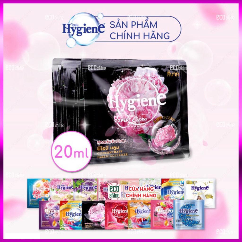 Nước Xả Vải Hygiene Thái Lan. CÔNG NGHỆ CHỐNG NHĂN VÀO NẾP - ĐỆ NHẤT THƠM. Siêu Đậm Đặc. Mỹ Phẩm Chăm Sóc Quần Áo. GÓI 20ML - DÂY 12 GÓI - MÀU NGẪU NHIÊN