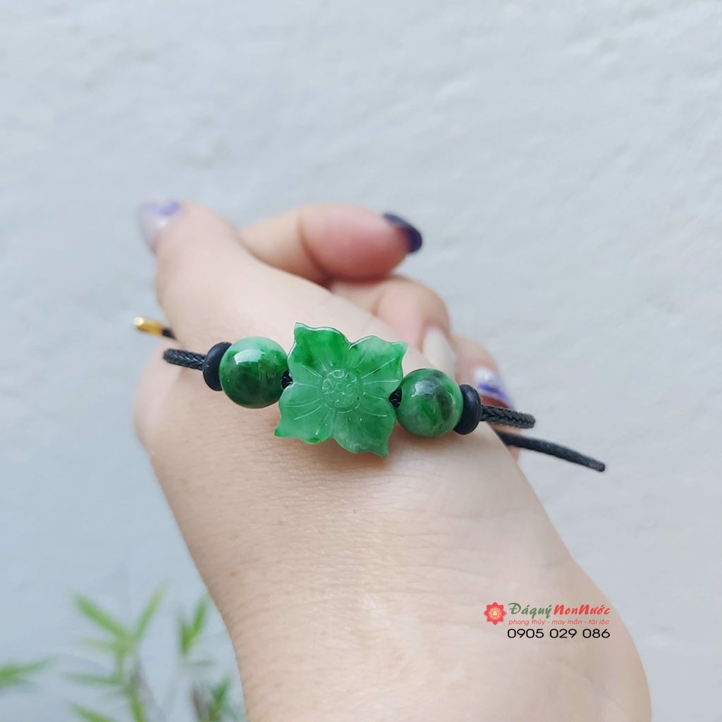 Vòng tay Nữ đá ngọc sơn thủy hình bông hoa - đá Non Nước