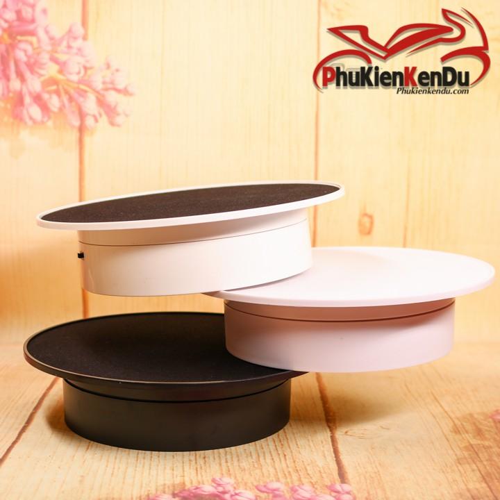 ĐẾ XOAY, BÀN XOAY TRƯNG BÀY SẢN PHẨM NHUNG 20CM DÙNG PIN HOẶC ĐIỆN, TẢI: 3KG