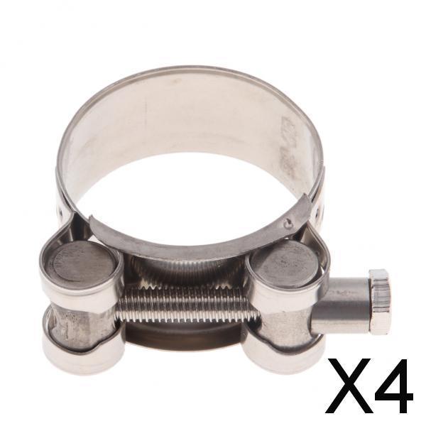 4xMotorbike Exhaust Clamp Clip Stainless Steel Muffler Silencer Clamps 36-39mm