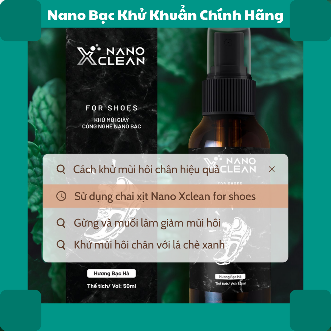 Chai xịt khử mùi giày Nano Xclean 50 ML