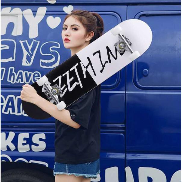 Ván Trượt Thể Thao 80cm (Tặng Túi đựng Ván)Skateboard Mặt Nhám Cao Cấp Gỗ Phong Ép 7 Lớp Cơ Bản Và Chuyên Nghiệp