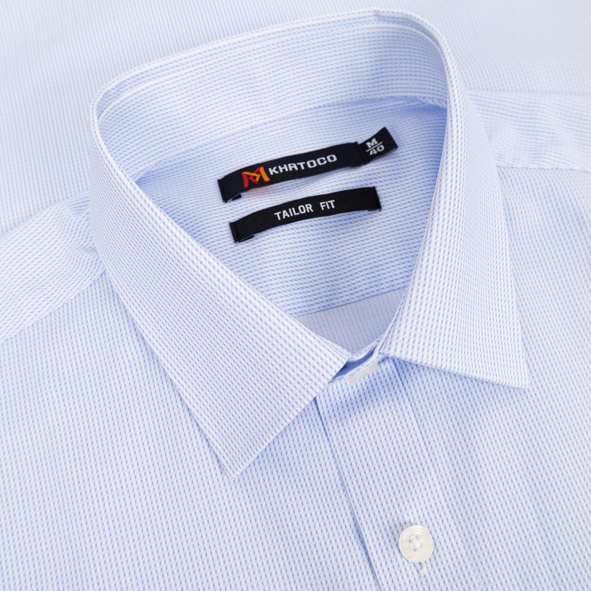 Áo sơ mi nam KHATOCO Tailor Fit dài tay A1MD568T1-CNSC824-2709-D