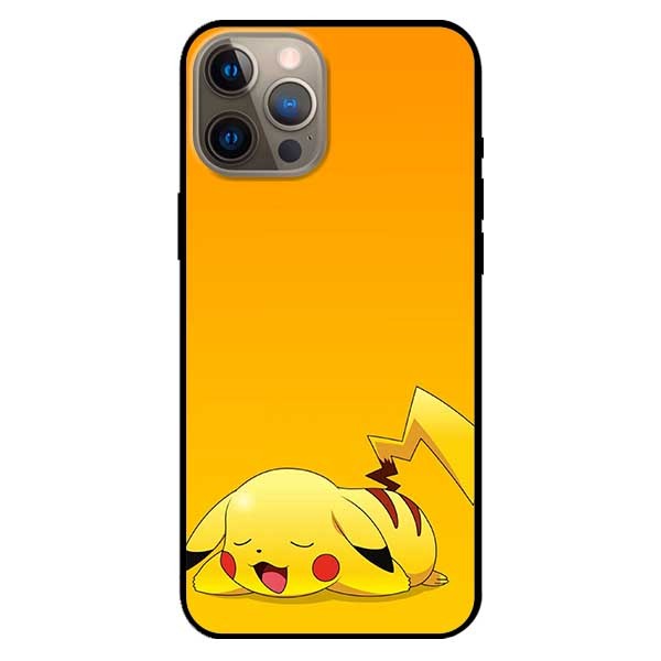 Ốp lưng dành cho Iphone 12 Promax mẫu PiKa nền vàng