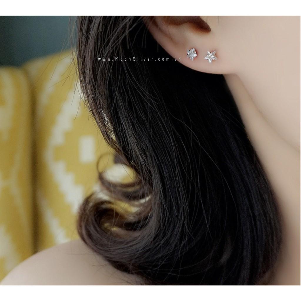 Khuyên Tai Bạc Ngôi Sao Xinh Xắn