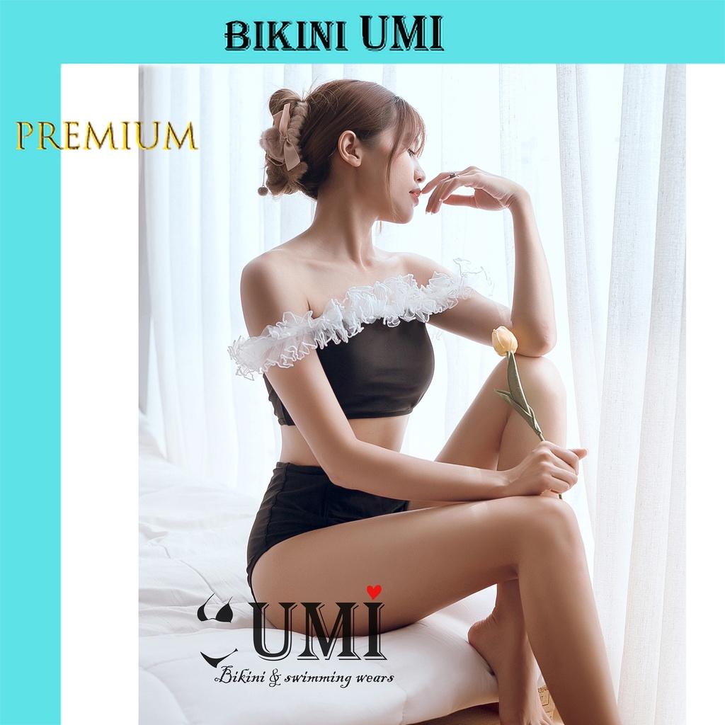 BIKINI BÈO NHÚN TRỄ VAI - BIKINI UMI - MÀU ĐEN