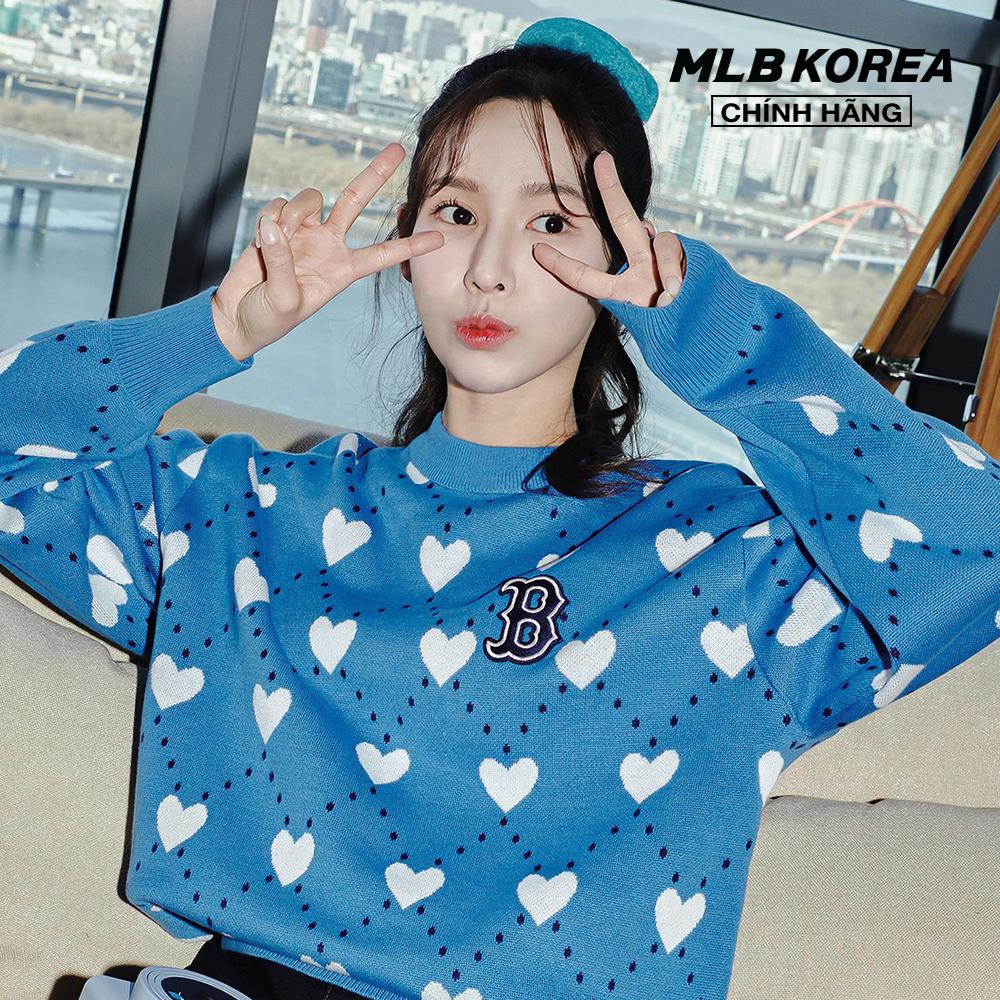 MLB - Áo sweater unisex cổ tròn tay dài Heart Overfit 3AKPH0131