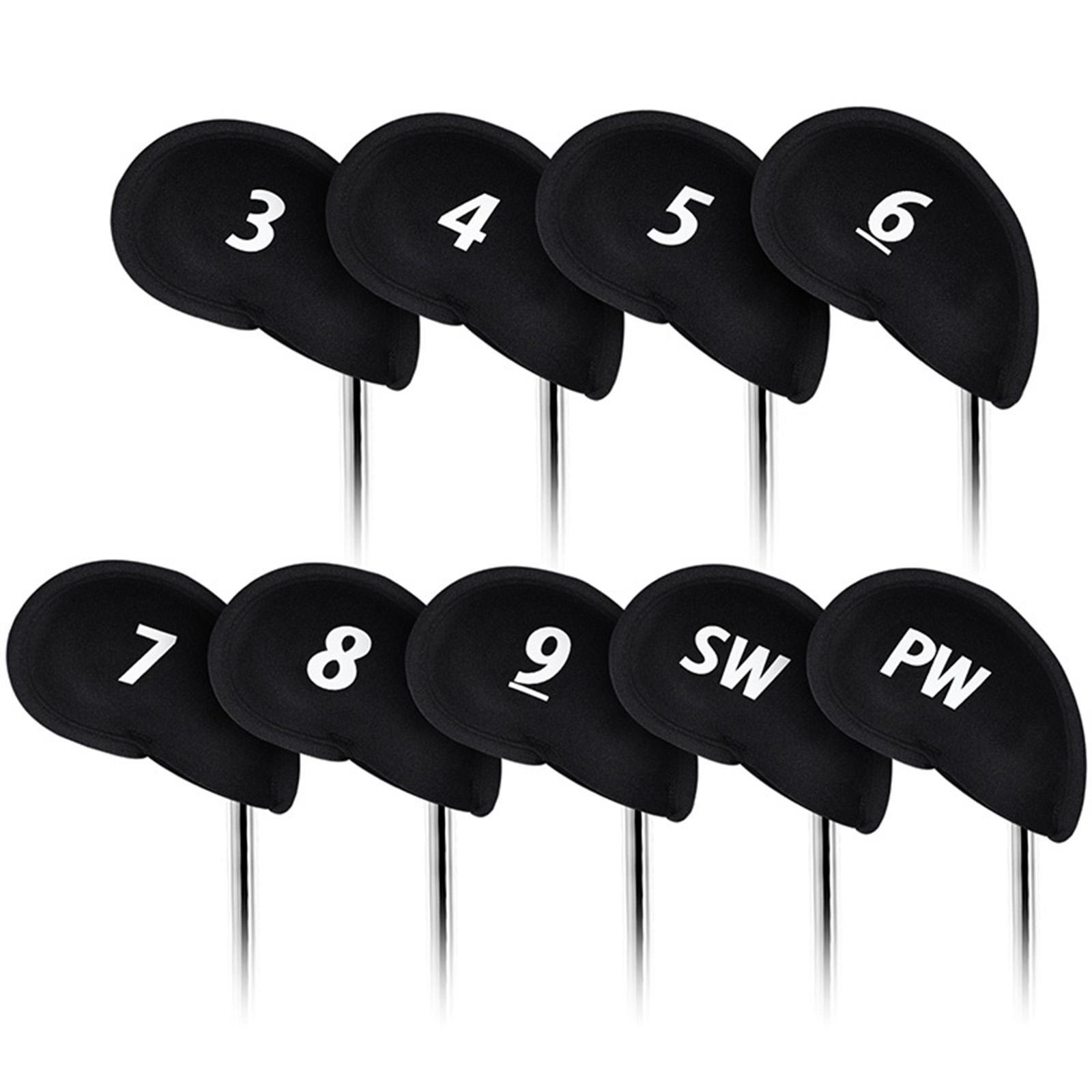 9 Pieces Golf Iron Headcovers Set Portable Neoprene Golf Iron Head Protector