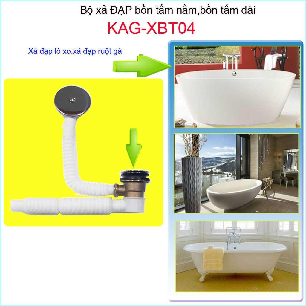 Bộ Xả bồn tắm dài KAG-XBT04, Bộ xả bồn tắm nằm giá tốt hiệu suất sử dụng tốt-xả đạp chân