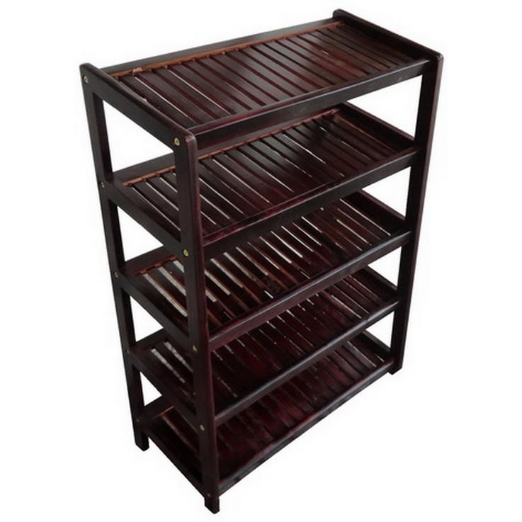 Kệ Dày Dép 5 Tầng Rộng 45cm Gỗ Tự Nhiên 100%
