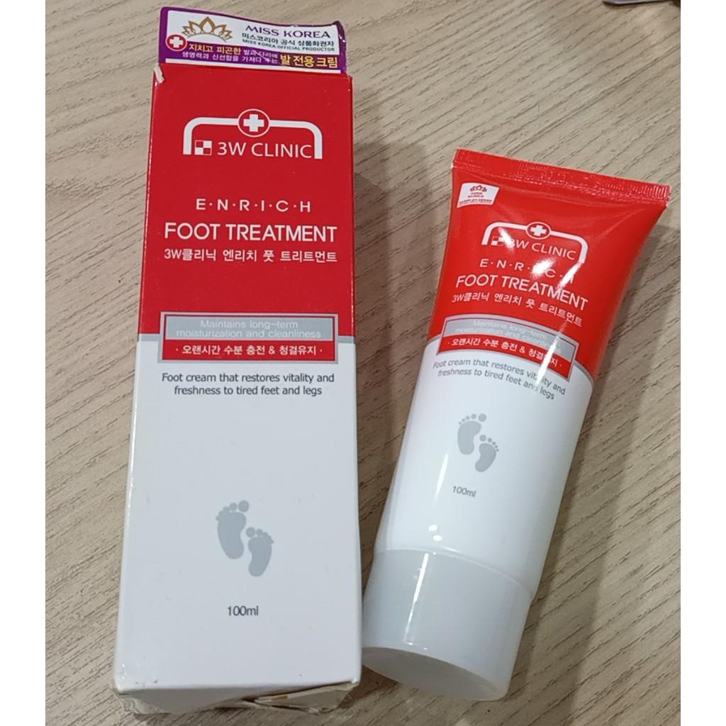 Kem Dưỡng Da Chân 3W Clinic Enrich Foot Treatment (100ml)