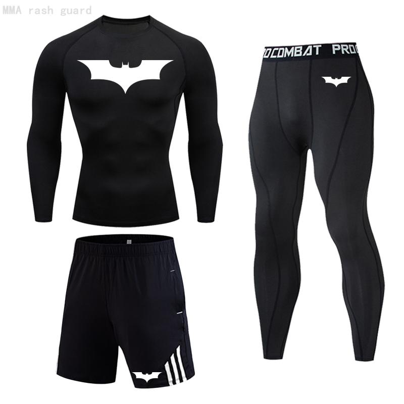 Bộ Quần Áo Nam Mùa Đông Đầu Tiên Lớp Quần Lót Sinh Nhiệt Chạy Bộ Phù Hợp Với MMA Nén Thể Thao Chạy Bộ Chăm Sóc Da Bộ Dụng Cụ Bát 3-pc/bộ