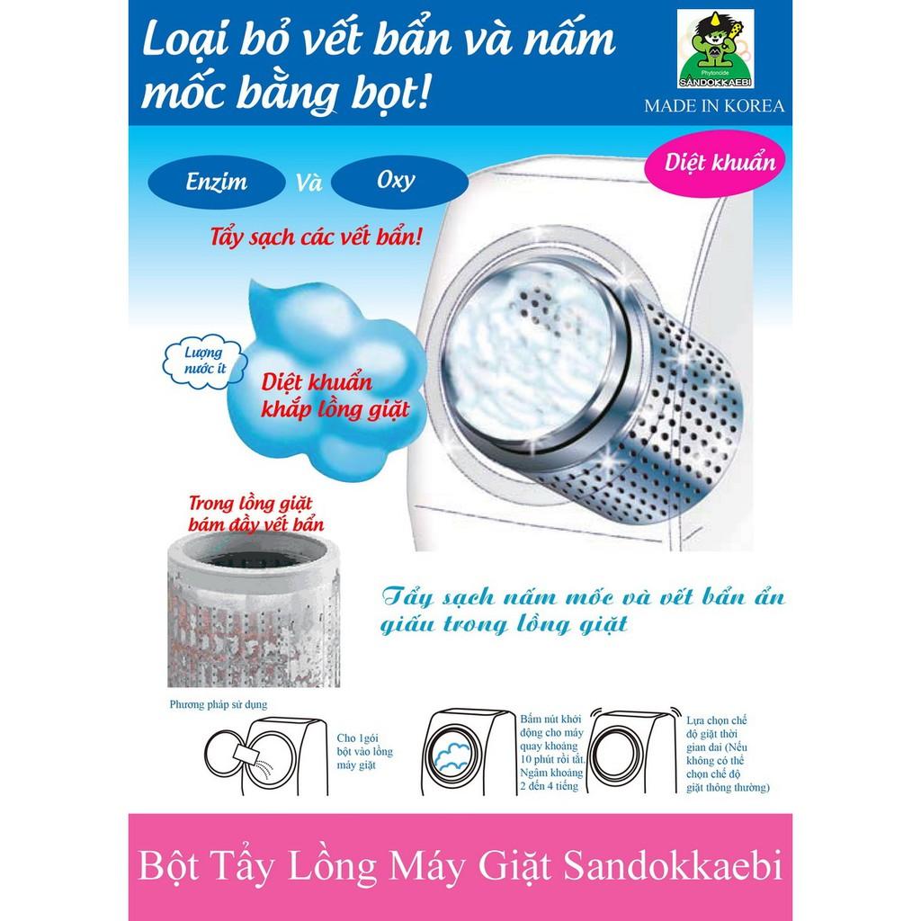 Túi Bột Làm Sạch Vệ Sinh Lồng Máy Giặt Khối Lượng 450gr Cho Máy Giặt Cửa Trên, Cửa Dưới