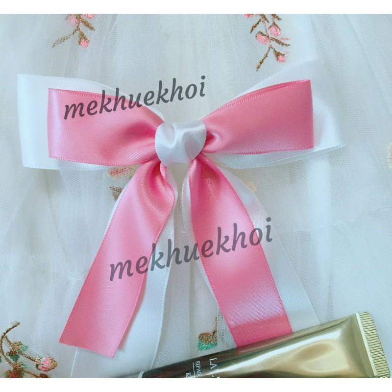 Kẹp tóc nơ satin lụa cao cấp phối màu cực xinh/ cột tóc nơ lụa cao cấp