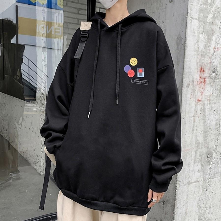 Áo mũ Hoodie Unisex MonsterX Smile form rộng 5 màu nỉ bông cặp đôi nam nữ Oversize Ulzzang thu đông