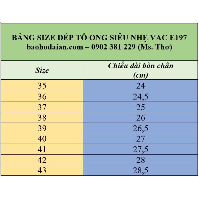 Dép tổ ong VAC EVA cao cấp siêu bền, siêu nhẹ, chống trơn trượt E197