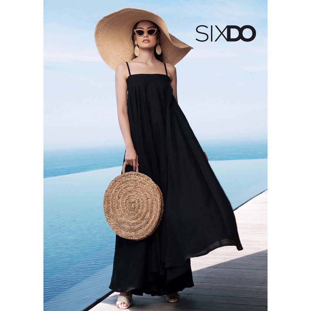 Đầm hai dây linen dáng dài SIXDO