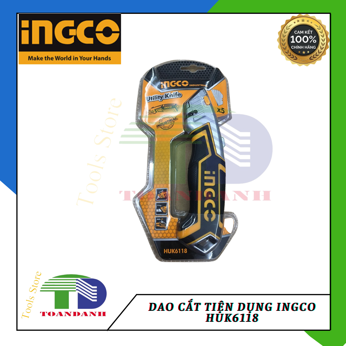 Dao cắt tiện dụng ingco HUK6118