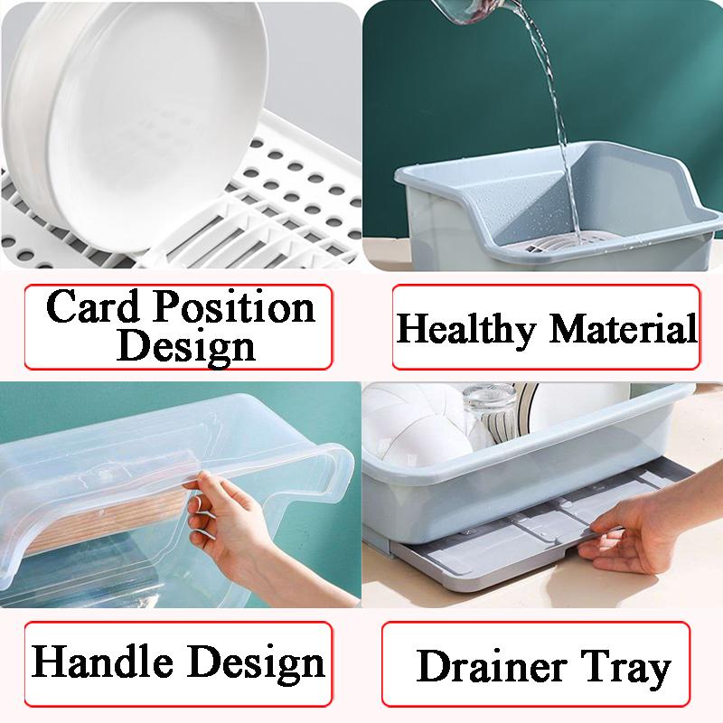 Nhà Bếp Món Ăn Phơi Bộ Đồ Ăn Lưu Trữ Giá Đỡ Có Nắp Điện Bát Di Động Đồ Ăn Tiện Dụng Nhà Tổ Chức Nhà Tổ Chức