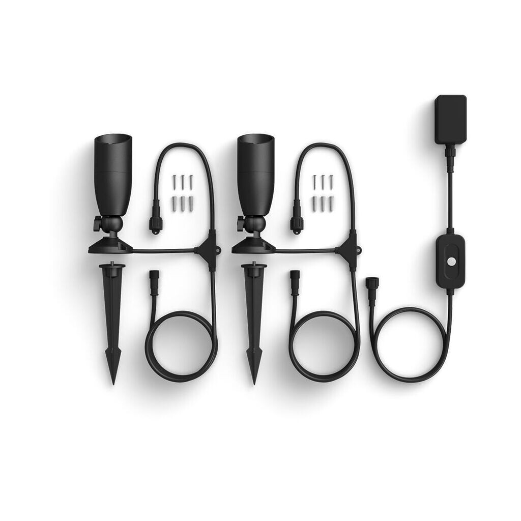 Đèn chiếu điểm ngoài trời WiZ Full Color 12V Ground Spot Starter Kit 16 triệu màu kết nối Wifi &amp; Matter, Hàng Chính Hãng