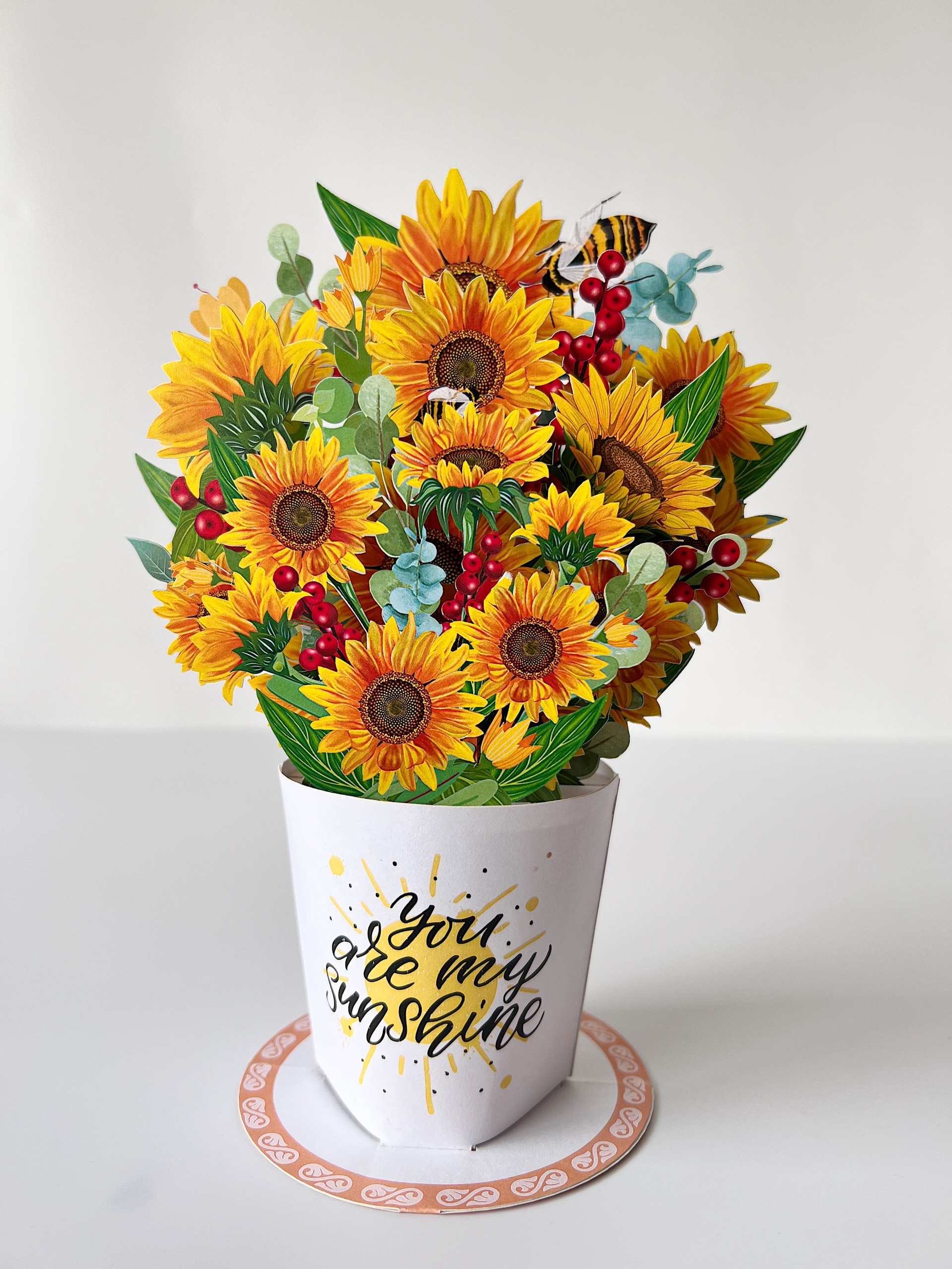 Thiệp 3D Pop Up Bó Hoa Hướng Dương – You Are My Sunshine – Thiệp Hoa Nghệ Thuật, Sinh Nhật, Chúc Mừng, Lãng Mạn, FB03