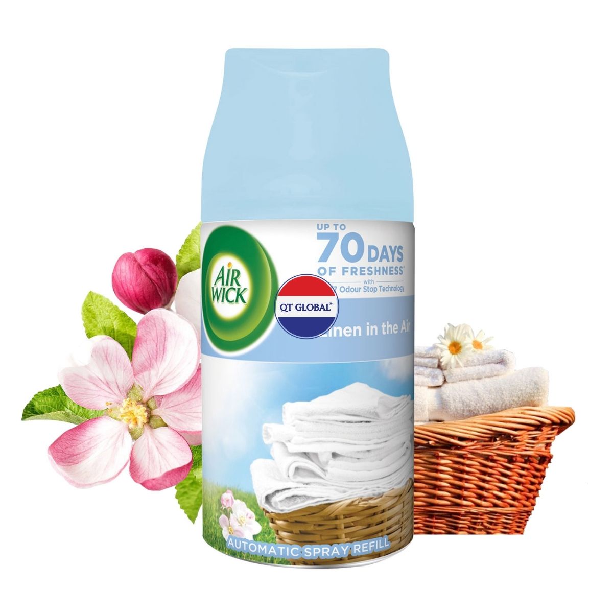 Bình xịt thơm phòng Air Wick Linen in the air 250ml QT06520 - hương hoa táo