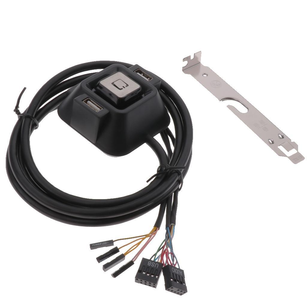 2-3pack Desktop PC Computer Power Switch & USB Port Reset Button&3.5mm Audio