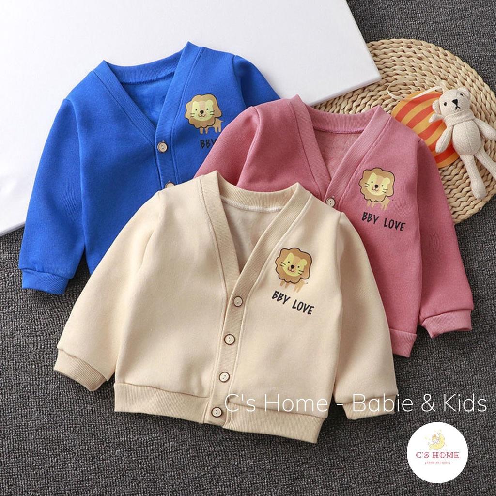 Áo cardigan lót lông mềm mịn và ấm áp, áo khoác nhẹ thu đông cho bé trai và bé gái size từ 3 tháng đến 6 tuổi