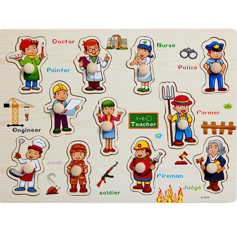 COMBO 4 bảng ghép hình núm gỗ