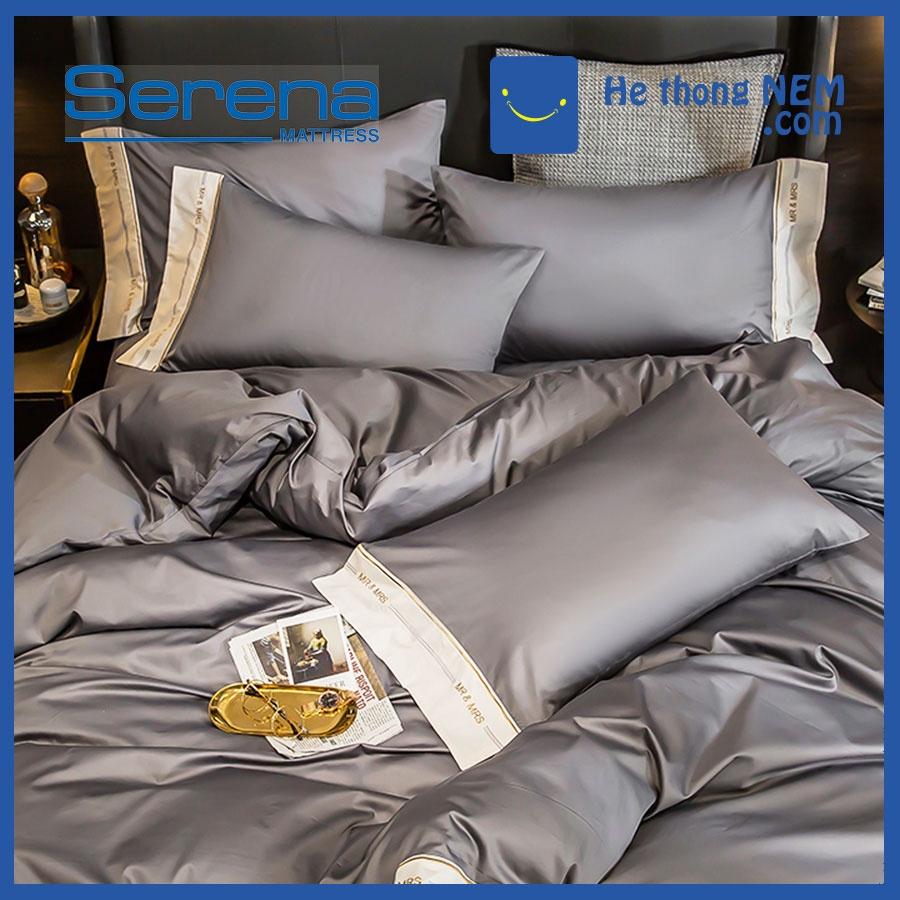Bộ Chăn Ga Gối 5 Món Lụa Satin SERENA Cao Cấp Chăn Ga Gối Đệm Drap Giường Cao Cấp - Hệ Thống Nệm – Hệ Thống Nệm