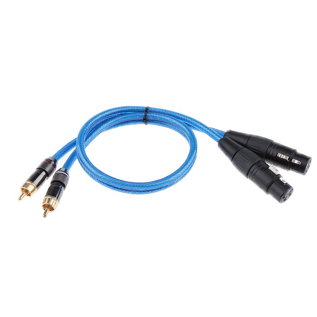 Dual Female XLR to RCA Cable, Heavy Duty 2 XLR Female to 2 RCA Male HIFI Stereo