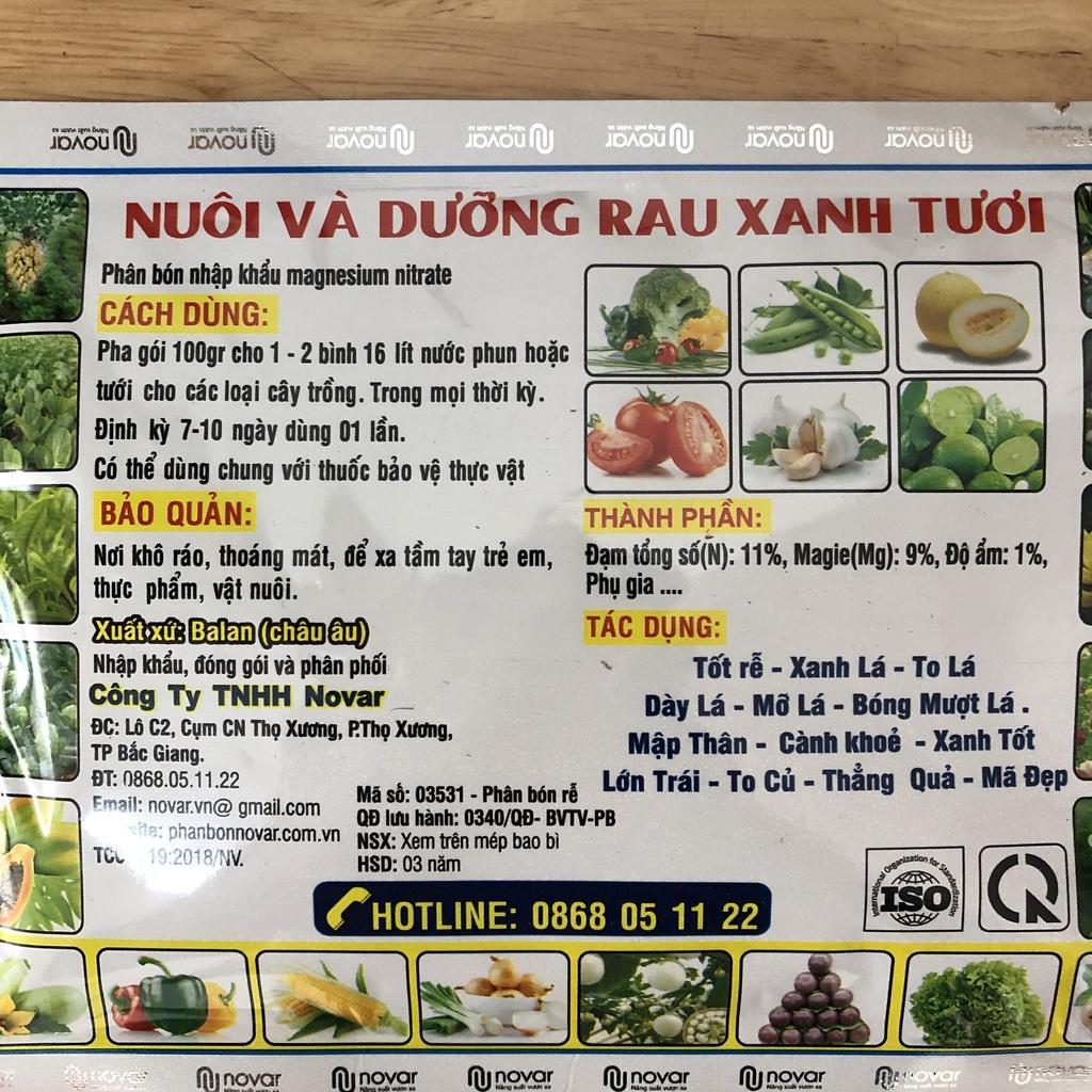Phân bón siêu tăng tốc Novar 100g, giúp to lá, mập cọng, bật chồi, ra rễ mạnh, vươn cây, xanh mướt lá
